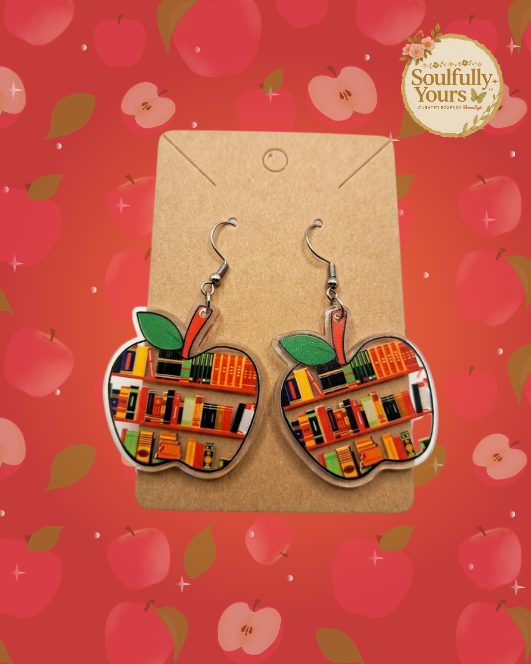 🍎 Apple Book Earrings