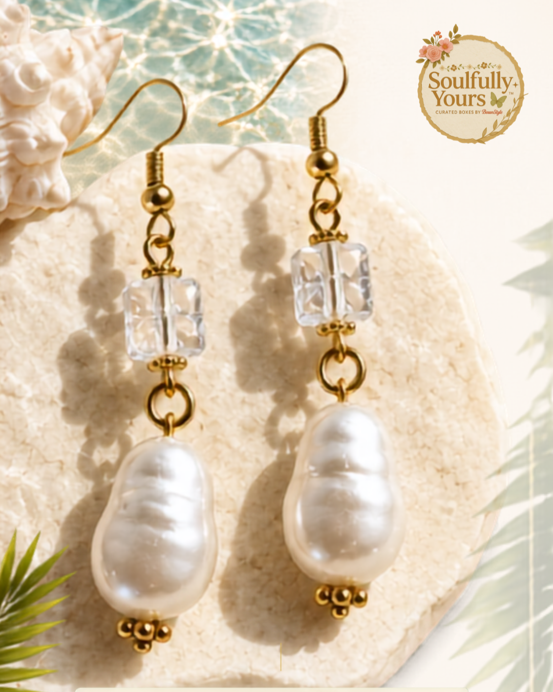 Coastal Pearl Dangle Earrings