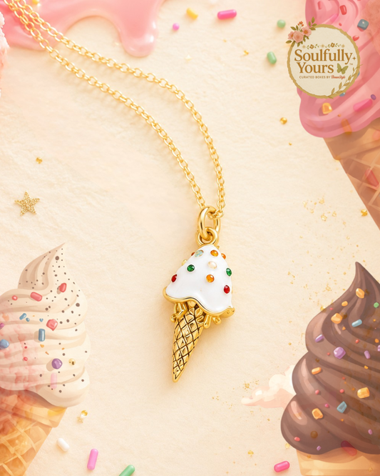 Sweet Treat Scoop Ice Cream Cone Necklace